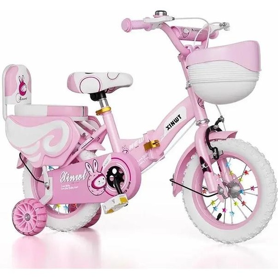 NONE 2-9 ans vélos pour enfants garçons filles vélo pliant Flash roue auxiliaire vélos réglables rose