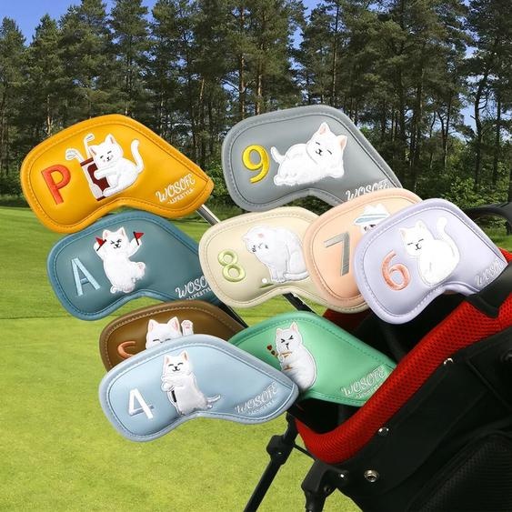 NONE 9PC/1 ensemble Portable PU Golf Club fer tête couvre protecteur Golfs tête couverture ensemble Golf accessoires Golf Putter couverture Golf couvre-chef