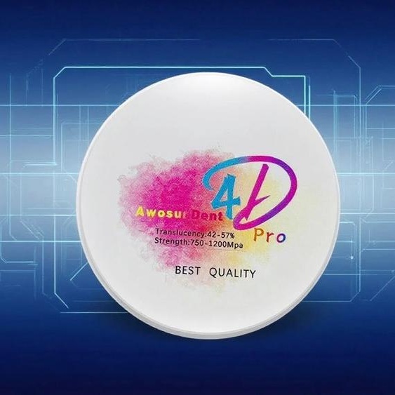 NONE A1 A2 A3 A3.5 couleurs 4D Pro multicouche zircone système ouvert blanc CADCAM laboratoire utilisation disque en céramique