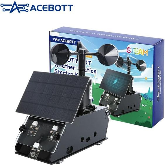NONE ACEBOTT IOT Kit de démarrage de station météo vitesse du vent température humidité moniteur prévisions météorologiques et baromètre pour ESP32 Arduino