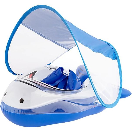 NONE Anneau de flotteur de piscine pour bébé, Design requin, anneau de flotteur avec soleil