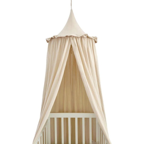 NONE Auvent de lit pour enfants avec volants, filet de couverture en coton pour berceau de bébé, coin de lecture, rideau caché, tente ronde suspendue, décor de chambre denfant