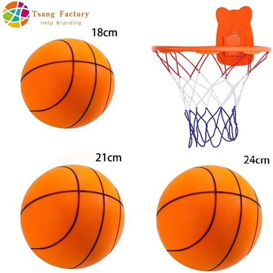 NONE Balle de basket-ball silencieuse en mousse PU souple haute densité, balle compressible dintérieur, rebondissant muet, silencieux, sans bruit, jouets de sport pour enfants