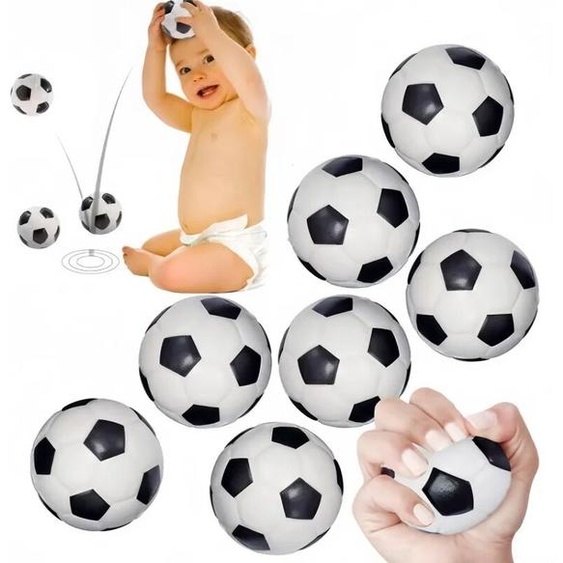 NONE Balle de pression de football en éponge, jouets de sport à presser en mousse pour soulager les jouets soulignés, décorations de fête danniversaire, cadeau de fête, 12 pièces