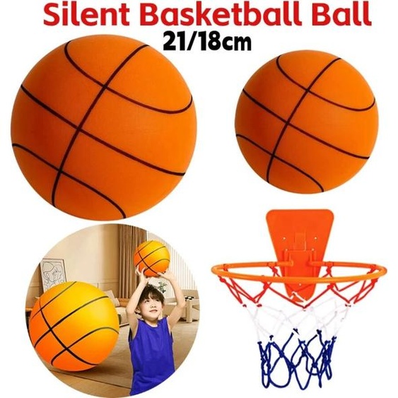 NONE Ballon de basket-ball silencieux dintérieur pour enfants 21/18cm, mousse haute résilience, petit panier de basket-ball léger, jouet de sport
