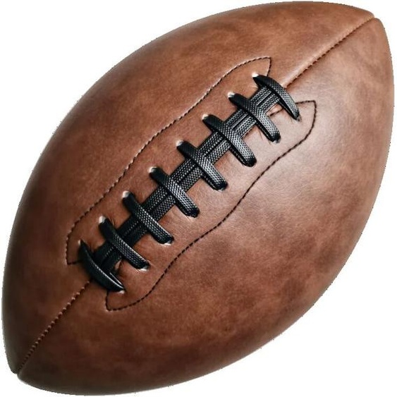 NONE Ballon de rugby en cuir véritable cousu à la machine pour adultes, football américain, match officiel pour hommes, entraînement automatique, balle dolive, taille #9