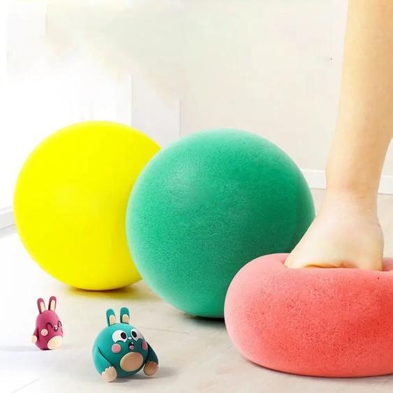 NONE Ballon dentraînement de basket-ball en mousse silencieuse pour enfants, facile à saisir, rebondissant à faible bruit, activités intérieures, compressible