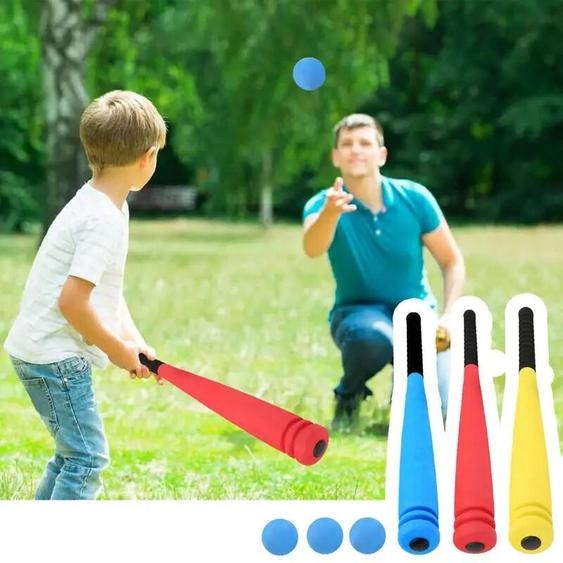 NONE Batte et balle de Baseball en mousse pour enfants, 54cm, jouet léger et sûr, batte de Softball EVA, batte de Tball pour lapprentissage et le jeu en intérieur et en extérieur