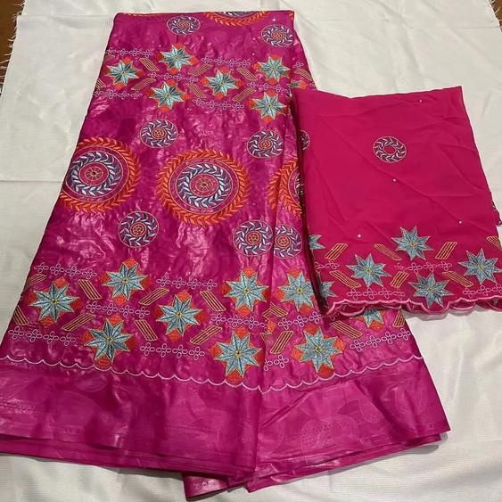 NONE Bazin Brocade Richer Gezner Coton Broderie, Haute Qualité, Africain, Bassin De Guinée, Vêtement Dentelle, Tissu À Coudre Pour Robe De Mariée, 2025