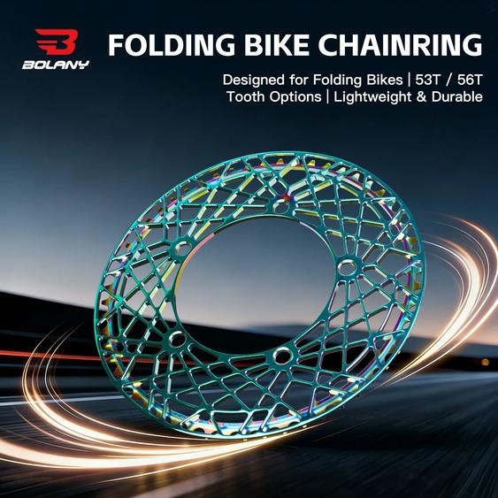 NONE BOLANY plateau de vélo pliant 130BCD 53T/56T creux arc-en-ciel placage CNC aluminium Super léger chaîne pour pédalier