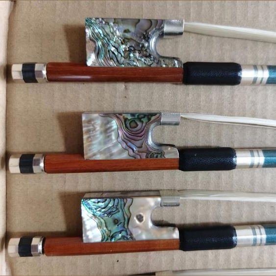 NONE Brazilwood – archet de violon professionnel 4/4, grenouille en ébène, coque dormeau colorée, arc en crin de cheval blanc de haute qualité