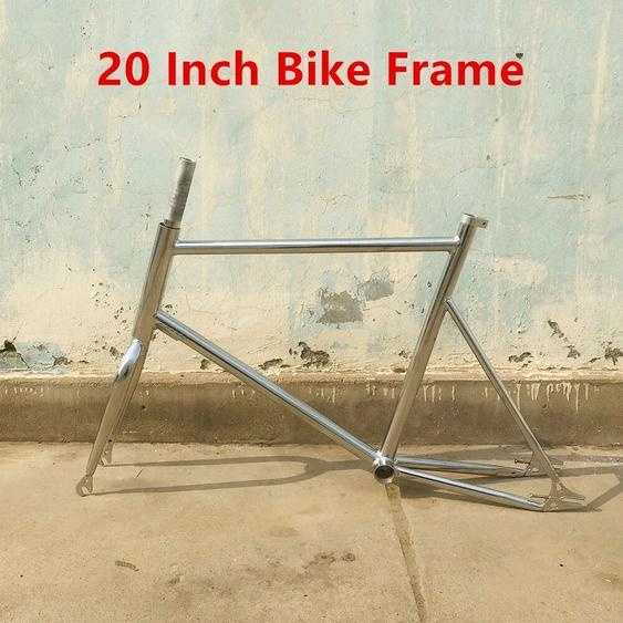 NONE Cadre de vélo rétro vintage en acier au carbone, vitesse unique, pièce de vélo, frein en V, avant 100mm, arrière 120mm, Partners Gear Fixie Imaging, 20 pouces