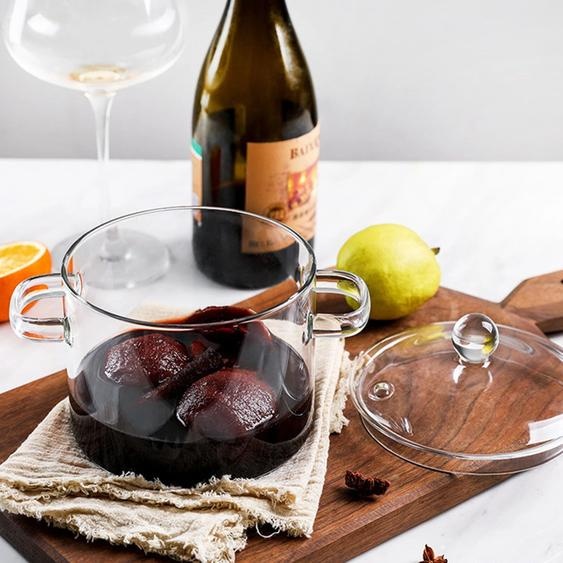 NONE Casserole en verre pour la cuisson, degrés de chaleur, casseroles en verre pour la cuisson sur cuisinière, utilisation sur les flammes ouvertes et les cuisinières à gaz