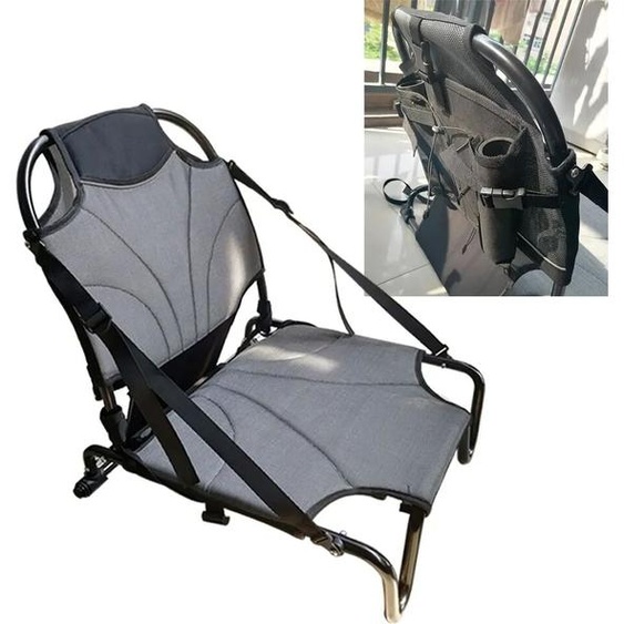 NONE Chaise de pêche en aluminium pour kayak, siège à dossier supérieur, chaise légère pour bateau gonflable, nouveau support pour planche à pagaie