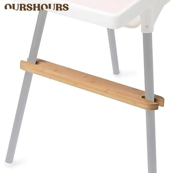 NONE Chaise haute pour bébé, repose-pieds en bois de bambou naturel, siège pour bébé, antidérapant, Stable, accessoires pour enfants et bébés