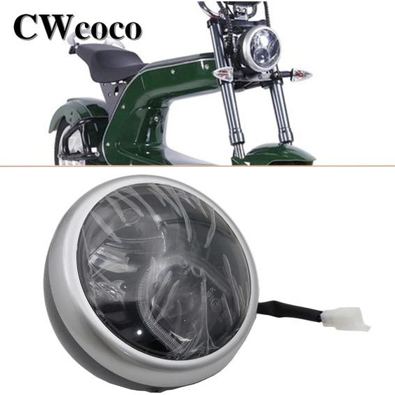 NONE Citycoco-Lampe frontale LED 60V avec lentille en verre, pour scooter électrique, vélo électrique, moto, sauna