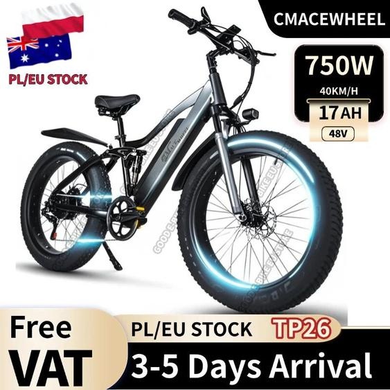 NONE CMACEWHEEL TP26 vélo électrique 48V17AH batterie au Lithium adulte équitation vélo électrique 26*4 pouces gros pneu montagne neige e-bike