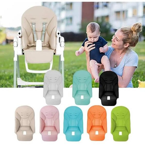 NONE Coussin de siège pour Peg perego Siesta Zero 3, housse de chaise de salle à manger en cuir PU, housse de siège souple pour bébé avec rembourrage, coussin de chaise haute
