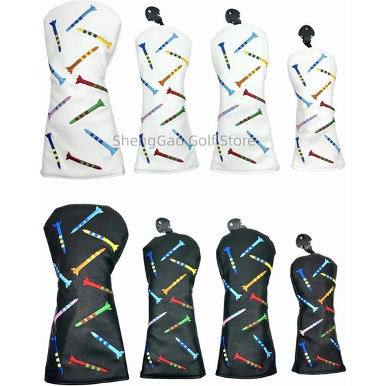 NONE Couverture de tête à motif de fusée de Golf, couvre-tête de conducteur, couvre-tête en bois de Fairway, couvre-tête hybride, couverture de Putter en cuir Pu
