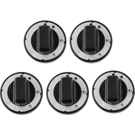 NONE Cuisine commerciale de restauration cuisinière à gaz pièces de cuisinière bouton noir table de cuisson interrupteur rotatif rond tige de 8mm 8x6.5mm paquet de 5