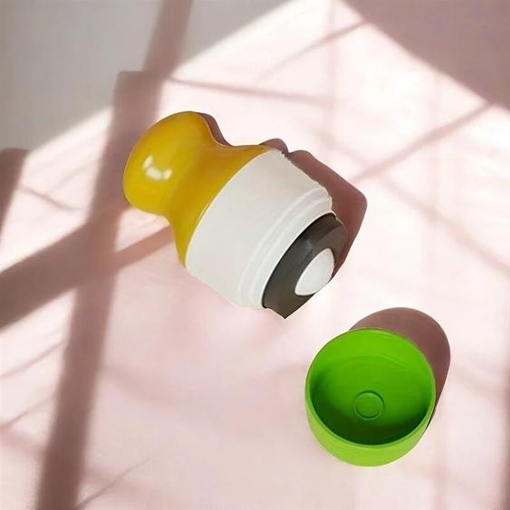 NONE Distributeur de protection solaire rechargeable et applicateur à rouleaux – Conteneur torsadé anti-fuite, conception à double compartiment pour un usage quotidien en voyage