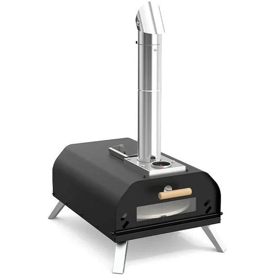 NONE Four à pizza extérieur pliant portable, pierre rotative, granulés de bois