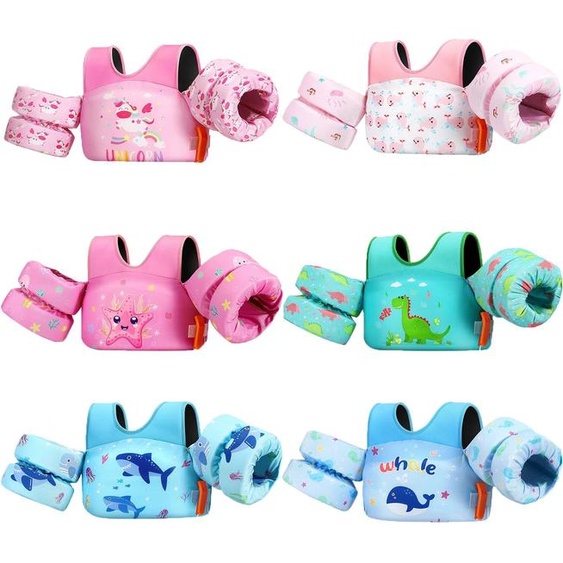 NONE Gilet de sauvetage pour enfants, bras de natation, sifflet flottant, gilet de sauvetage pour enfants, maillot de bain en mousse, accessoires de sécurité pour piscine pour kayak