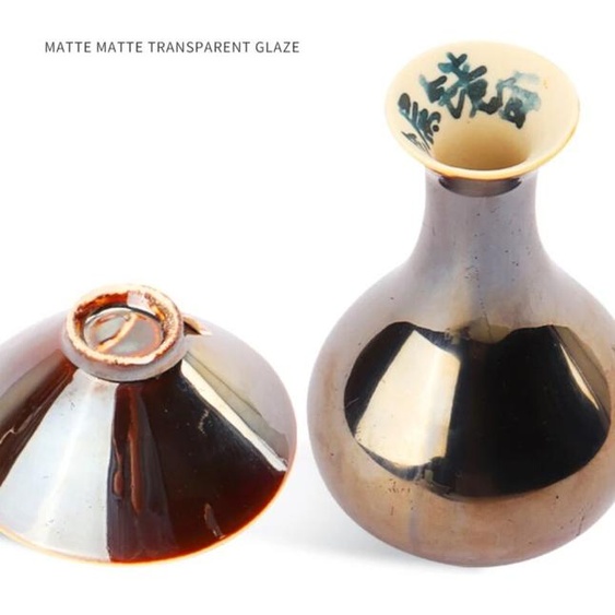 NONE Glaçure métallique brillante rétro, four électrique, température moyenne, céramique, bricolage, poterie peinte à la main, coloration polymère, 300ml