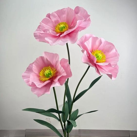 NONE Grands fleurs en papier artificielles géantes, 3 pièces, décoration de mariage, fleurs artificielles personnalisées, affichage de fenêtre, décoration de fête pour la maison