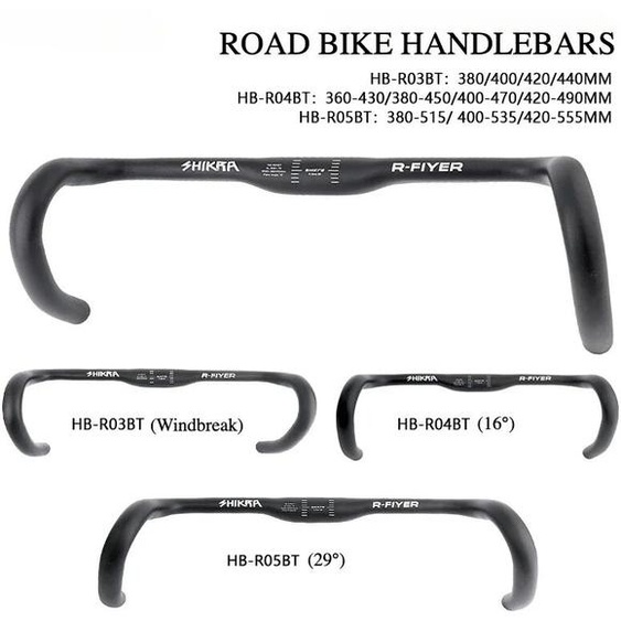 NONE Gravel Cross-Guidon de vélo tout-terrain en aluminium, klaxon courbé, coupe-vent, 31.8-360mm, D343, 555