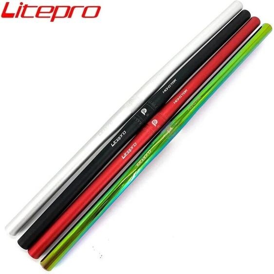 NONE Guidon de vélo pliant Litepro, guidon horizontal, guidon en forme unique, alliage daluminium, 25.4mm, 22.2mm, 540mm, 580mm