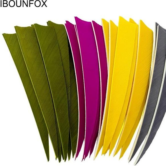 NONE IBOUNFOX 50 pièces 5 tir à larc dinde plume Fletching aile droite flèche plumes aubes pour bois carbone flèche Fletches accessoires