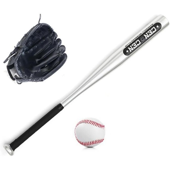 NONE IkSet-Batte de baseball en alliage daluminium, batte de baseball, gants de baseball, kit de baseball en PVC, 25 po, 10,5 po