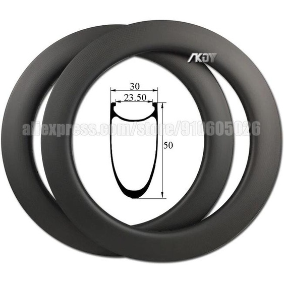 NONE Jantes de vélo en fibre de carbone avec frein à disque à pneu, jantes BMX, 20 po, 20 po, 24mm, 28mm, 32/36 trous, profondeur 20mm, 50mm, largeur 30mm