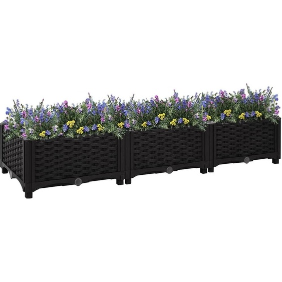 NONE Jardinière surélevée 120x40x23 cm en polypropylène Décoration extérieure, pots de culture, décoration de jardin