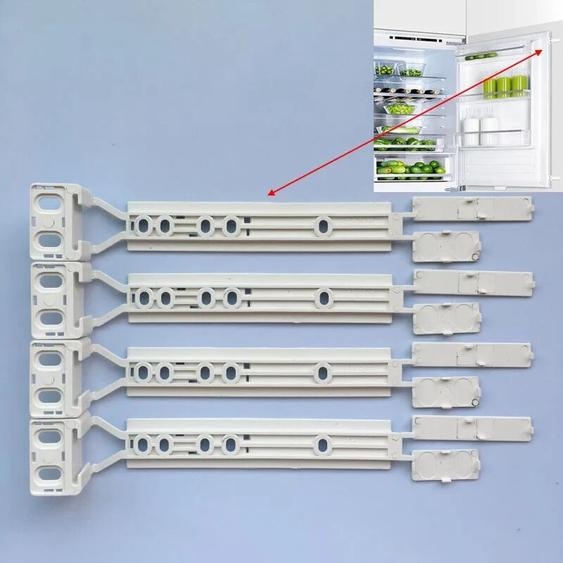 NONE Kit de montage de rail coulissant de porte de réfrigérateur intégré pour Electrolux/Siemens/Bosch, guide coulissant de porte de réfrigérateur, 4 pièces