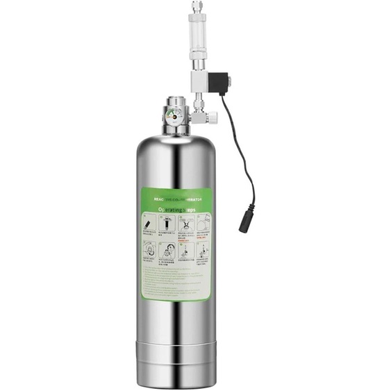 NONE Kit de système de générateur de CO2 à double aquarium, 5L, système de générateur à intervalles de CO2, électrovanne, diffuseur de bulles, dioxyde de carbone
