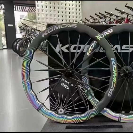 NONE Komcas roue en carbone coloré Xiangyun 700C carbone route vélo disque roues gravier céramique 36T moyeu largeur 25/28mm 700c brillant