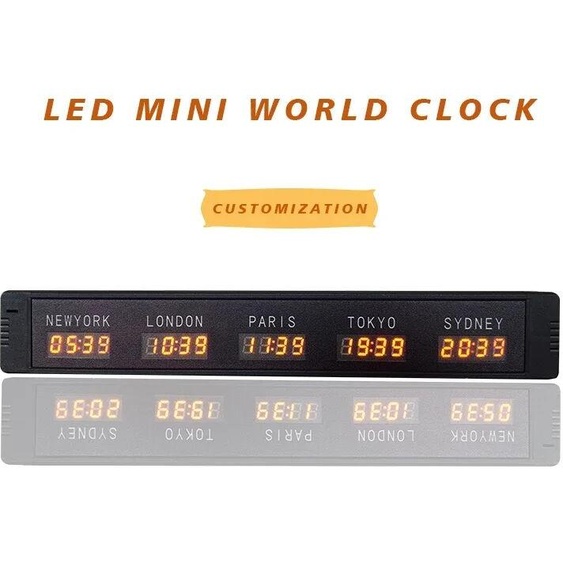 NONE Le marché des titres et les rapports de sécurité utilisent une horloge numérique à 5 fuseaux horaires/horloge mondiale de bureau
