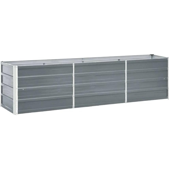 NONE Lit surélevé en acier galvanisé 240x40x45 cm gris Décoration extérieure, pots de culture, décoration de jardin