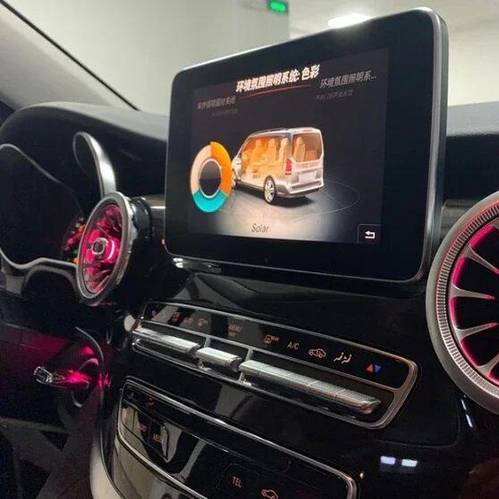 NONE Lumière ambiante de ventilation pour Benz C/GLC/E/A/CLA/GLA/S/V W205 X253 W222 W447 W464 W206 W213 W176 W117 W156, buse de lampe à Turbine LED