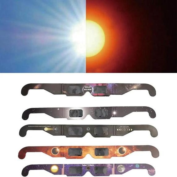 NONE Lunettes déclipse solaire en papier, 10 pièces, protection des yeux, lunettes de visualisation Anti-UV, nuances sûres, Observation, lunettes solaires, grand Style aléatoire
