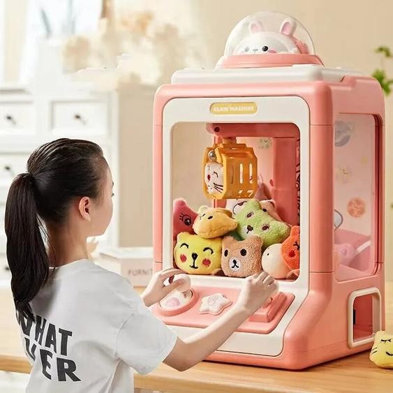 NONE Machine à beurre automatique pour enfants, mini jouet de dessin animé mignon, jeu à pièces, machines à grue à griffes avec musique légère, jouets pour enfants