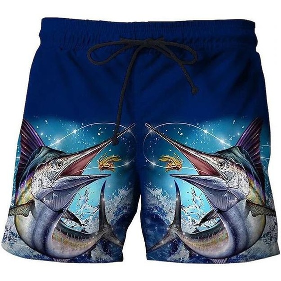NONE Maillot de bain pour hommes, Vintage, imprimé pêche en 3D, short de plage, séchage rapide, loisirs de plein air, sport, maillots de bain, mode