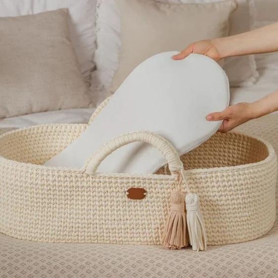 NONE Matelas de berceau pour bébé, tapis de panier pour bébé, tapis de Table dallaitement, matelas en mousse de coton biologique pour nouveau-né et tout-petit avec doublure en feuille supplémentaire
