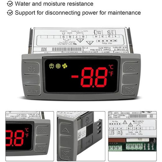 NONE -MEOF pour contrôleur de température Dixell XR02CX-4N1F1, remplacement pour contrôleur de température Dixell adapté aux réfrigérateurs/congélateurs