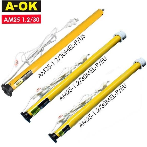 NONE Moteur tubulaire roulant A-OK AM25 1.2/30, moteur RF433, moteur de haute qualité pour roulement/rideau romain/stores solaires/pour Tube de 38mm