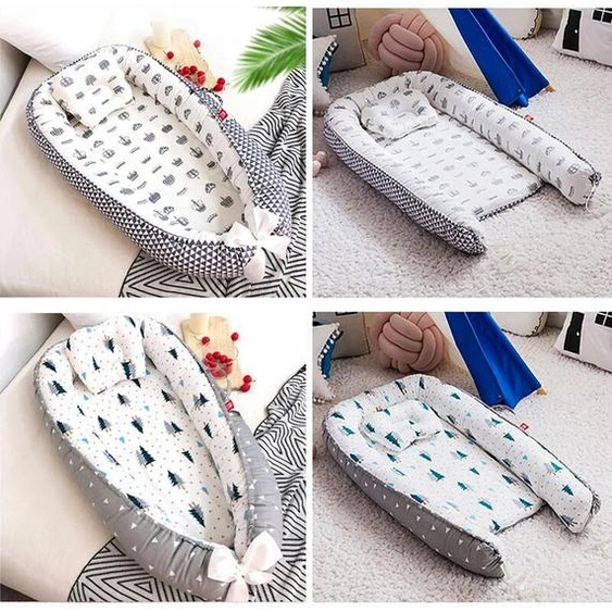 NONE Noix de bébé en coton, berceau pour bébé, lit de bébé, couffin Portable, lit de voyage, pare-chocs avec oreiller, berceau Portable