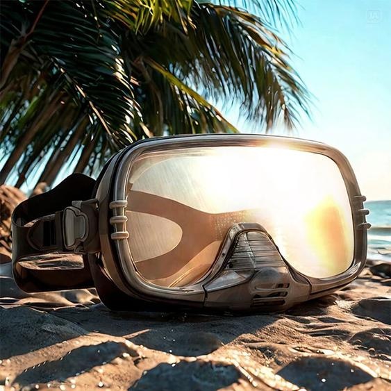 NONE Nouveau Masque de plongée à grand cadre avec valve de vidange   Lentille en verre trempé HD et bracelet en silicone réglable, lunettes de bain, buceo, , moa,roca