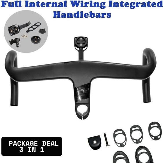 NONE Nouvelle fibre de carbone tous les câblage interne Blacking guidons, adapté pour les vélos de route, Gravel guidons et accessoires de vélo